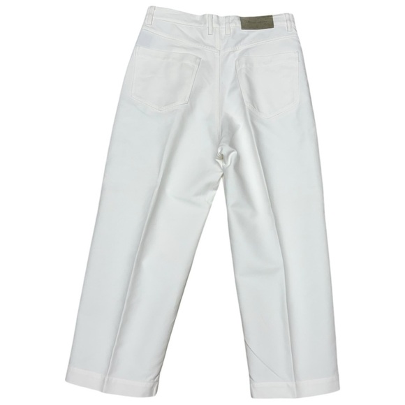Christian Wijnants Pelanac Cropped Wide Leg Trousers - White Denim, Size 8 - Picture 5 of 15